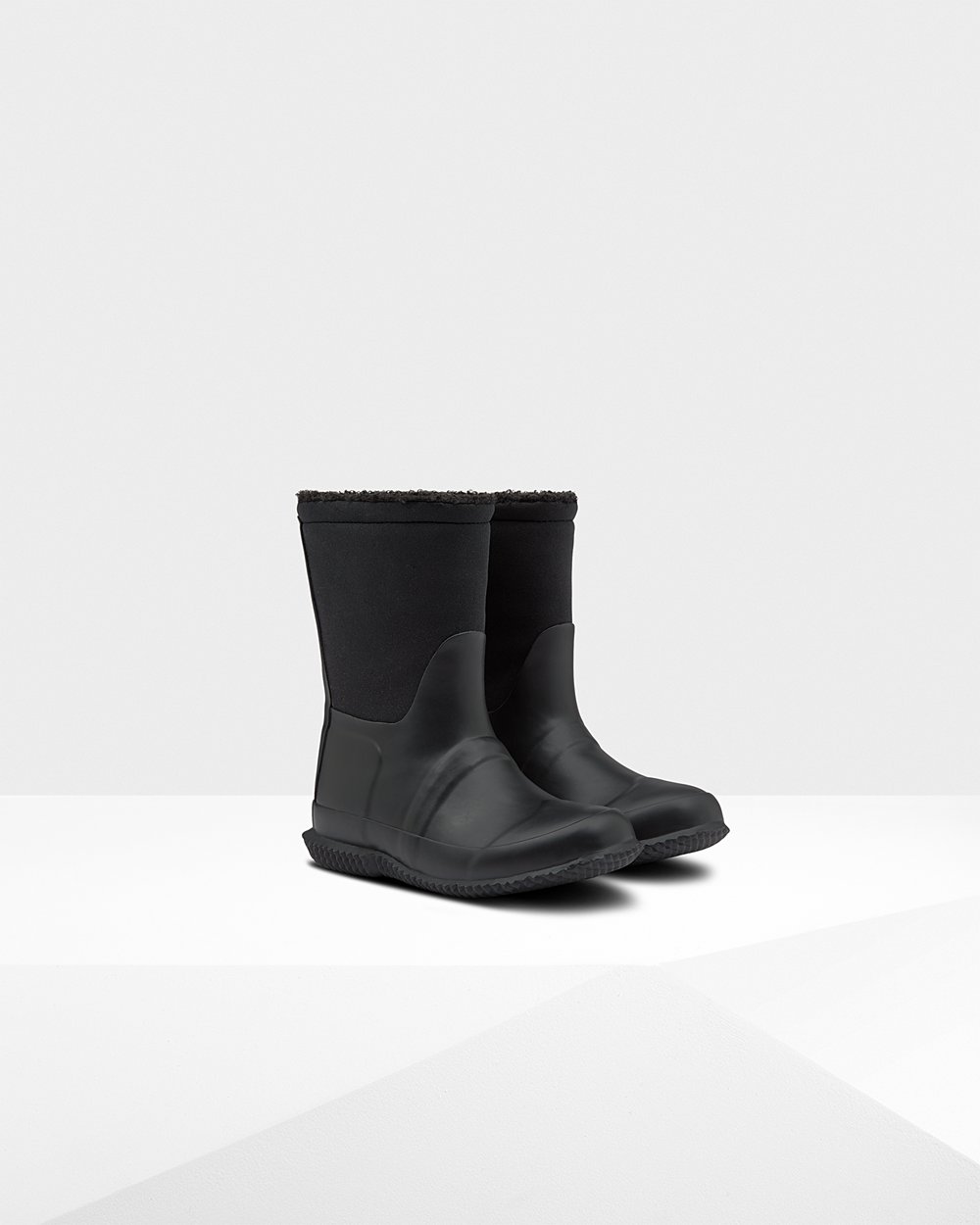 Botas De Neve Hunter Criança Pretas - Original Big Insulated Roll Top Sherpa - 14MZXROEK